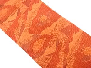 霞に抽象模様織り出し　袋帯